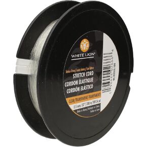 White Lion Stretch Cord – Very Strong, Consistency in Cord, Keeps Form, Perfect for Beading and Jewelry Making – Black Color – .5mm Diameter – 100 Meter (328 Foot) Spool in Saudi Arabia