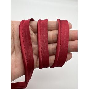 PEPPERLONELY 5 Yards 12mm (1/2 Inch) Polyester Satin Bias Piping Type, Bias Type with Cord, Piping Trim with Cord, Lip Cord Trim for Sewing Clothing Upholstery Trimming - Metallic Gold in Kuwait