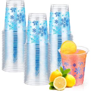 أكواب Meanplan Snowflake، أكواب بلاستيكية شفافة للاستعمال مرة واحدة، هدايا حفلات الشتاء للأطفال، مستلزمات أعياد الميلاد وحفلات استقبال المولود الجديد، مستلزمات شرب القهوة والشاي والحليب (36 قطعة) in Kuwait