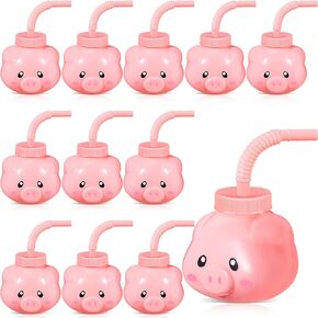 Roshtia 12 Set Farm Animal Cups with Straws and Lids 11 oz Plastic Reusable Animal Themed Cups Cute Animal Sippy Cups for Kids Birthday Farm Theme Party Favor Supplies (Horse) in Saudi Arabia