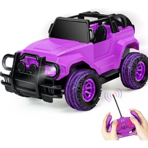 Remote Control Car, Purple Rc Truck with DIY Stickers and Doll for Girls Toddlers, 1:20 Scale RC Truck All Terrain Trucks, Rc Car Toys Gift for Kids Age 3 4 5 6-12 Birthday Gift