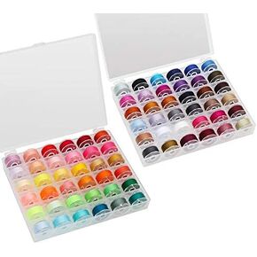 WIWAPLEX 72pc Bobbin Sewing Kit, 437 Yards Thread, 36 Colors, Prewound, Hand & Machine Sewing, Emergency & Travel, DIY & Home