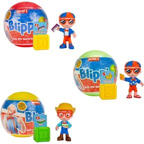 حزمة من 3 قطع من Blippi Ball Pit Surprise تعلم أشكال الحيوانات والحروف للأطفال والأطفال الصغار، شخصيات حصرية ترتدي زي الكلب، القرش، الإغوانا، والمزيد