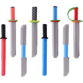 سيوف إسفنجية من Voccim مقاس 17 بوصة للأطفال - 8 قطع سلاح الفارس المحارب وسيف القرصان العملاق مجموعة ألعاب التظاهر للأولاد والبنات هدية للأطفال الصغار، اللعب في الهواء الطلق in Kuwait