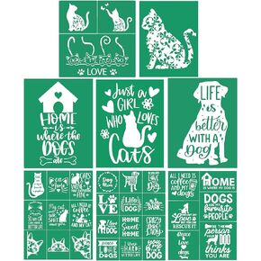 JAJADO Dog Life Stencils Reusable Self Adhesive Silk Screen Stencil Dog Mom Bundle Dog Quotes Animal DIY Stencils for Painting on Wood, T-Shirt, Chalkboard, Canvas, Wall, Home Decor Art Project in Kuwait