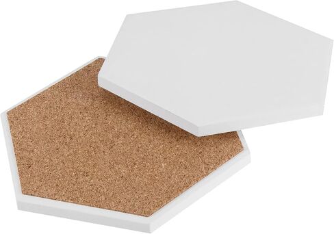30 Packs 4 x 4 Inch Ceramic Tiles for Crafts Coasters, Square Unglazed White Ceramic Tiles with Cork Backing Pads, Use with Alcohol Ink or Acrylic Pouring, Make Your Own Coasters in Saudi Arabia