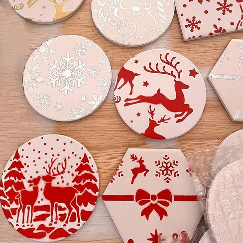 30 Packs 4 x 4 Inch Ceramic Tiles for Crafts Coasters, Square Unglazed White Ceramic Tiles with Cork Backing Pads, Use with Alcohol Ink or Acrylic Pouring, Make Your Own Coasters in Saudi Arabia
