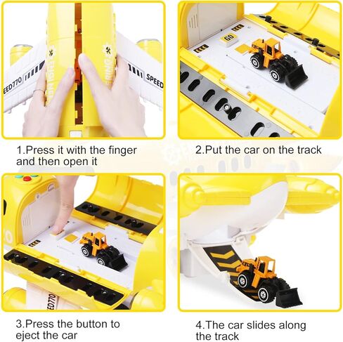 Hapavis Airplane Toys with Construction Truck Engineering Vehicle Play Mat Road Sign Transport Cargo Airplane Car Toy Play Set with Vehicle Car Toy for Boys Kids in Kuwait