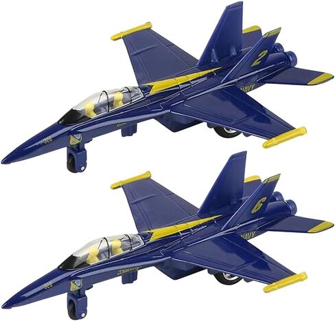 ArtCreativity Diecast F-18 Blue Angel Jets with Pullback Mechanism, Set of 2, Diecast Metal Jet Plane Fighter Toys for Boys, Air Force Military Cake Decorations, Aviation Party Favors in Saudi Arabia