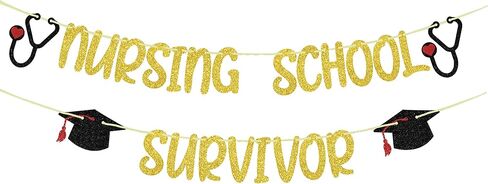 لافتة الناجين من مدرسة التمريض من ARUTPER Ruepartydeoret، لافتة تهنئة BSN/ RN، ديكورات تخرج الممرضة 2022، تهنئة تخرج الممرضة، تهانينا التخرج in Kuwait
