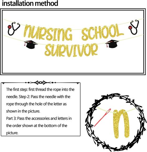 لافتة الناجين من مدرسة التمريض من ARUTPER Ruepartydeoret، لافتة تهنئة BSN/ RN، ديكورات تخرج الممرضة 2022، تهنئة تخرج الممرضة، تهانينا التخرج in Kuwait