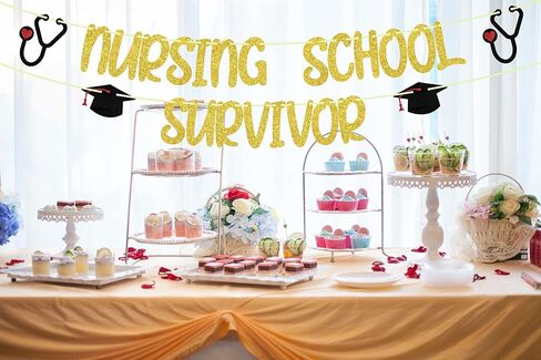لافتة الناجين من مدرسة التمريض من ARUTPER Ruepartydeoret، لافتة تهنئة BSN/ RN، ديكورات تخرج الممرضة 2022، تهنئة تخرج الممرضة، تهانينا التخرج in Kuwait