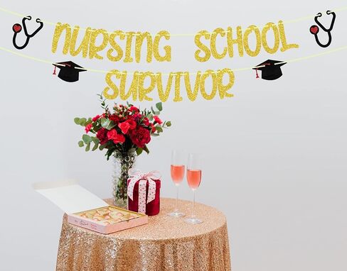 لافتة الناجين من مدرسة التمريض من ARUTPER Ruepartydeoret، لافتة تهنئة BSN/ RN، ديكورات تخرج الممرضة 2022، تهنئة تخرج الممرضة، تهانينا التخرج in Kuwait