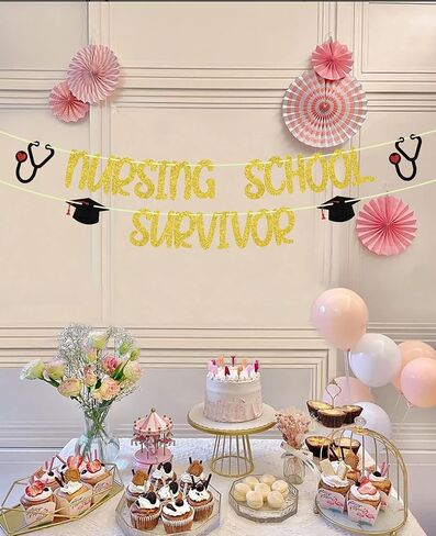 لافتة الناجين من مدرسة التمريض من ARUTPER Ruepartydeoret، لافتة تهنئة BSN/ RN، ديكورات تخرج الممرضة 2022، تهنئة تخرج الممرضة، تهانينا التخرج in Kuwait