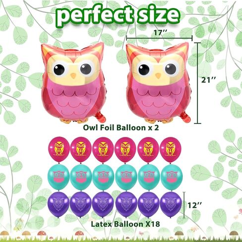 زينة حفلات عيد ميلاد البومة الصغيرة، لوازم حفلات الغابة البومة مع لافتة عيد ميلاد، غطاء طاولة، أغطية الكيك، بالونات لأعياد ميلاد الأطفال وحفلات الغابة وحفلات حيوانات الغابة in Kuwait