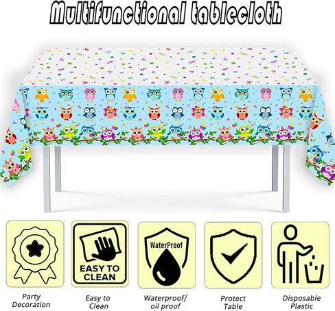 زينة حفلات عيد ميلاد البومة الصغيرة، لوازم حفلات الغابة البومة مع لافتة عيد ميلاد، غطاء طاولة، أغطية الكيك، بالونات لأعياد ميلاد الأطفال وحفلات الغابة وحفلات حيوانات الغابة in Kuwait