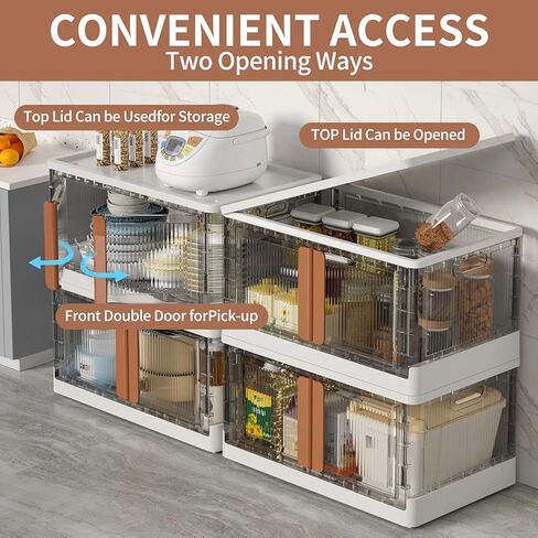 Sineda 4 عبوات تخزين مع أغطية - 8.4 جالون صناديق تخزين قابلة للطي مع عجلات وأبواب، صناديق تخزين قابلة للتكديس للملابس والبطانيات والكتب والفراش والألعاب. (8.4 جالون - 4 عبوات، أخضر) in Kuwait