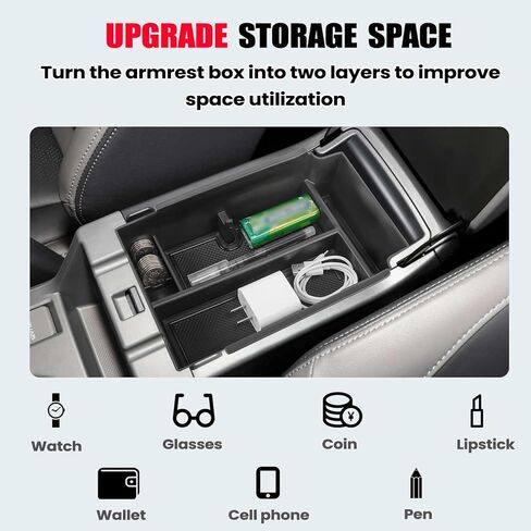 صينية تنظيم وحدة التحكم المركزية من Neepiar متوافقة مع صندوق تخزين مسند الذراع Subaru Crosstrek 2024 Impreza 2024 مع حامل للعملات المعدنية ومنظم وحدة التحكم من مادة ABS والملحقات الداخلية للدرج الأوسط in Kuwait