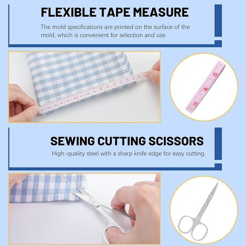 Glarks 215Pcs Sewing Kit, Multifunctional Sewing Supplies Repair Kit with Thread, Sewing Needles, Pins, Scissors, Thimble, Tape Measure, Buttons, Clips etc for Home Beginner Traveler Emergency in Kuwait
