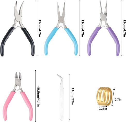 Jewelry Pliers Set, 4 Pack Jewelry Making Pliers Tools with Needle/Chain Nose Pliers, Round Nose Pliers, Bent Nose Pliers, Wire Cutters for Crafts Jewelry Making Supplies in Kuwait