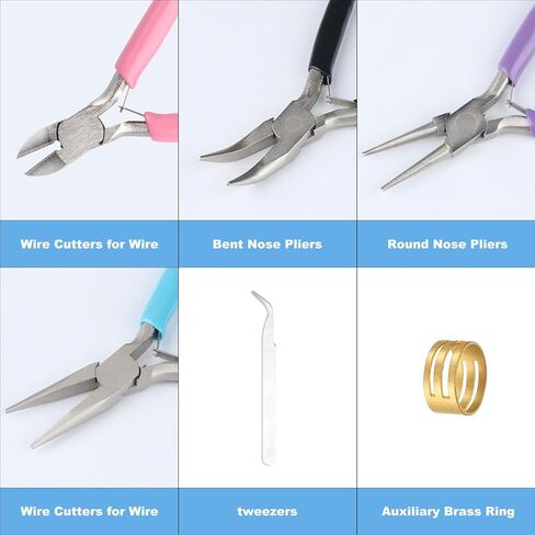 Jewelry Pliers Set, 4 Pack Jewelry Making Pliers Tools with Needle/Chain Nose Pliers, Round Nose Pliers, Bent Nose Pliers, Wire Cutters for Crafts Jewelry Making Supplies in Kuwait