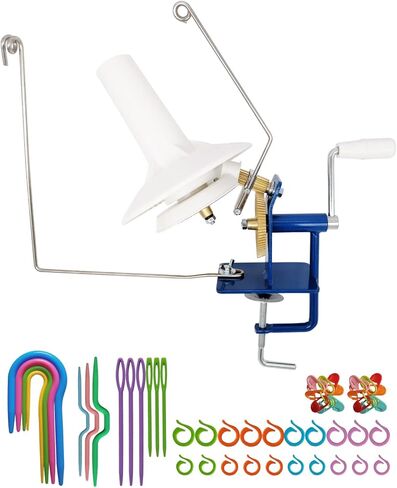 بكرة غزل يدوية 10 أوقية سعة خيوط يدوية بكرة اللفاف مناسبة للخيوط/الألياف/الصوف/سلسلة الكرة اللفاف مع إبر بلاستيكية وما إلى ذلك in Kuwait