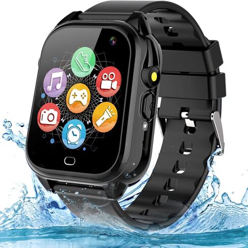 OVV Kids Waterproof Smart Watch Boys Girls Age 3-12 with 26 Game 1.44'' HD Touch Screen Music Player Camera Video Recorder 12/24 Hr Clock Pedometer Alarm Torch Calculator Children Learning Toys in Kuwait