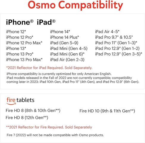 Osmo - كلمات عبقرية + أرقام + قاعدة للكمبيوتر اللوحي الناري (للأعمار من 6 إلى 10 أعوام) in Kuwait