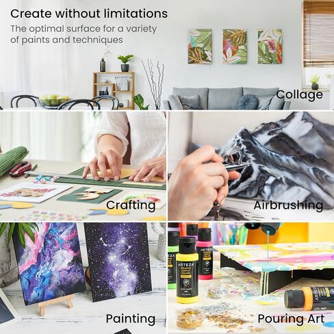 لوحات قماشية للرسم من أرتيزا، عبوة من 14 قطعة، 5 × 7 بوصات، لوحات قماشية فنية بيضاء فارغة، 100% قطن، 8 أوقية جيسو معدة، لوازم فنية للبالغين والمراهقين، لصب الأكريليك والرسم الزيتي in Saudi Arabia