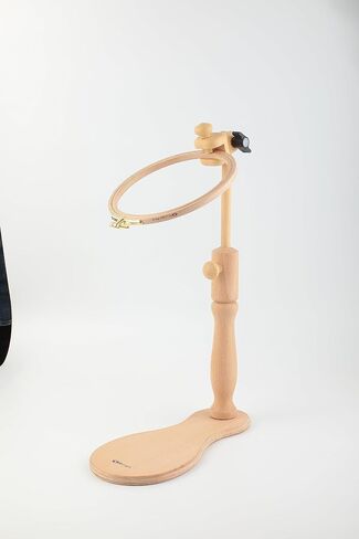 Nurge 190-1 Adjustable Embroidery Table Stand and Embroidery Hoop , Cross Stitch Hoop Stand, Embroidery Hoop Holder. Hand Polished Natural Wood… (190/1 + 2 Embroidery Hoops) in Kuwait