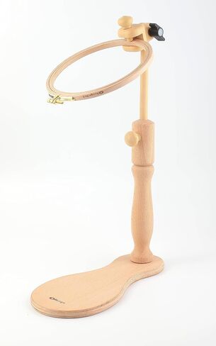 Nurge 190-1 Adjustable Embroidery Table Stand and Embroidery Hoop , Cross Stitch Hoop Stand, Embroidery Hoop Holder. Hand Polished Natural Wood… (190/1 + 2 Embroidery Hoops) in Kuwait