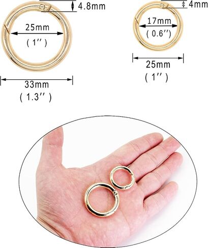 Metal Spring O Rings Round Carabiner Keyring, Snap Clip Trigger Keyrings Buckle, DIY Accessories Ring for Keychains, Bag, Purse, Handbag in Kuwait