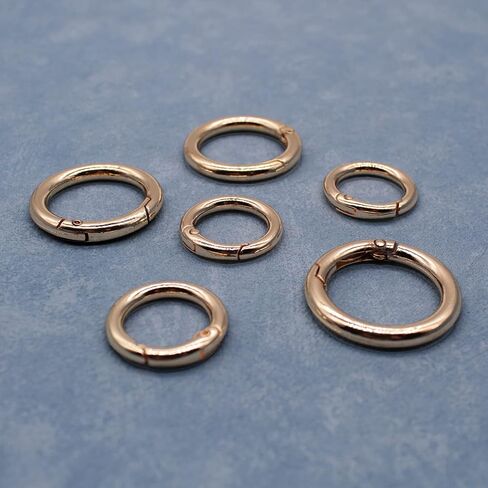 Metal Spring O Rings Round Carabiner Keyring, Snap Clip Trigger Keyrings Buckle, DIY Accessories Ring for Keychains, Bag, Purse, Handbag in Kuwait