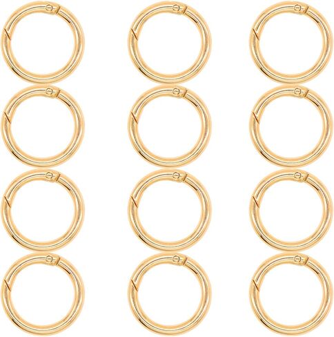 Metal Spring O Rings Round Carabiner Keyring, Snap Clip Trigger Keyrings Buckle, DIY Accessories Ring for Keychains, Bag, Purse, Handbag in Kuwait