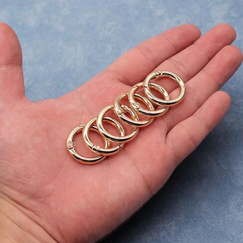 Metal Spring O Rings Round Carabiner Keyring, Snap Clip Trigger Keyrings Buckle, DIY Accessories Ring for Keychains, Bag, Purse, Handbag in Kuwait