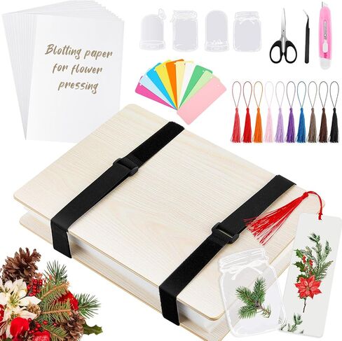 مجموعة ضغط الزهور الكبيرة من Tatuo مكونة من 6 طبقات مقاس 12.6 × 9.05 بوصة مع المزيد من ورق ضغط الزهور، طقم ضغط الزهور للبالغين والأطفال هدية عيد الميلاد in Kuwait