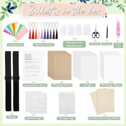 مجموعة ضغط الزهور الكبيرة من Tatuo مكونة من 6 طبقات مقاس 12.6 × 9.05 بوصة مع المزيد من ورق ضغط الزهور، طقم ضغط الزهور للبالغين والأطفال هدية عيد الميلاد in Kuwait