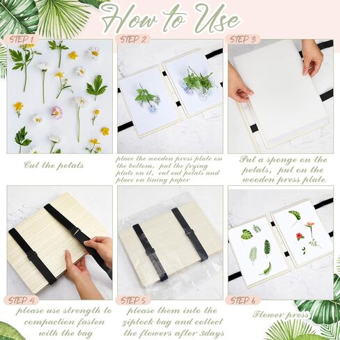 مجموعة ضغط الزهور الكبيرة من Tatuo مكونة من 6 طبقات مقاس 12.6 × 9.05 بوصة مع المزيد من ورق ضغط الزهور، طقم ضغط الزهور للبالغين والأطفال هدية عيد الميلاد in Kuwait