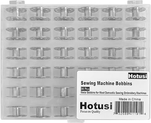 Hotusi 36 قطعة من بكرات وخيوط الخياطة مع علبة بكرة، مجموعة بكرات خياطة بلاستيكية مسبقة الجروح، بكرات وبكرات خيط بألوان متنوعة لآلة تطريز منزلية متعددة in Kuwait