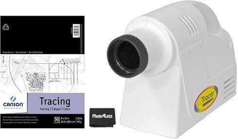 جهاز عرض Artograph EZ Tracer غير الشفاف لإعادة إنتاج الصور على الحائط أو القماش | ورق كانسون للتتبع 9X12 25 رطل 50 ورقة in Kuwait