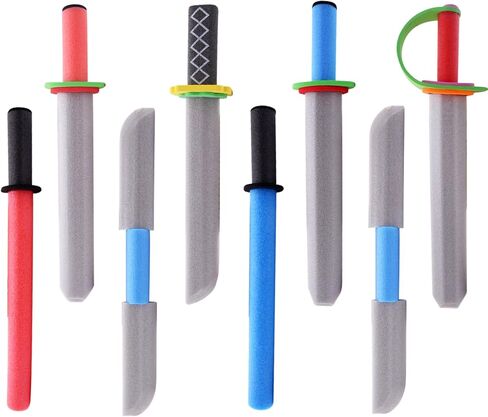 سيوف إسفنجية من Voccim مقاس 17 بوصة للأطفال - 8 قطع سلاح الفارس المحارب وسيف القرصان العملاق مجموعة ألعاب التظاهر للأولاد والبنات هدية للأطفال الصغار، اللعب في الهواء الطلق in Kuwait