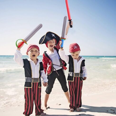 سيوف إسفنجية من Voccim مقاس 17 بوصة للأطفال - 8 قطع سلاح الفارس المحارب وسيف القرصان العملاق مجموعة ألعاب التظاهر للأولاد والبنات هدية للأطفال الصغار، اللعب في الهواء الطلق in Kuwait