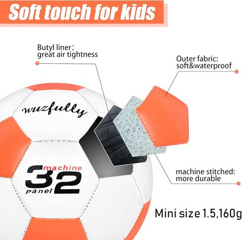 Soccer Ball for Baby/Toddlers,Mini Soccer Balls Size 1.5, 6" Kids Toy Ball for Indoor Outdoor Play Games,Small and Lightweight(160g) in Kuwait