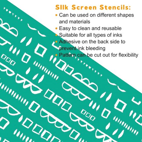 BOOLOOEN ذاتية اللصق استنسل الشاشة الحريرية معجون الطباشير مجموعة المبتدئين 21 قطعة، شبكة نقل طلاء معجون الطباشير لطلاء الاستنسل على الخشب DIY تي شيرت الشرفة علامة ديكور المزرعة in Kuwait