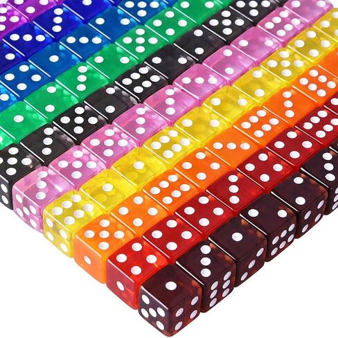 AUSTOR 100 Pcs 6 Sided Game Dice Set, 16mm D6 Dice with Velvet Pouch in Kuwait