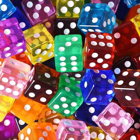 AUSTOR 100 Pcs 6 Sided Game Dice Set, 16mm D6 Dice with Velvet Pouch in Kuwait