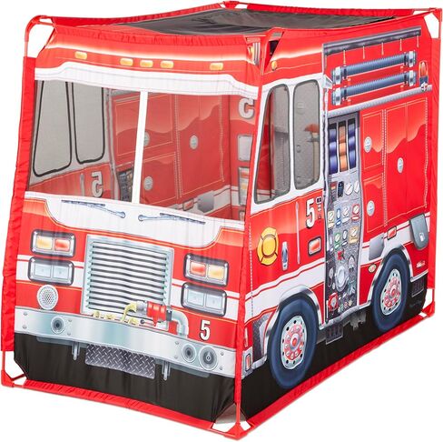 Melissa & Doug Fire Truck Play Tent Role Play Firefighter Tent, Fire Truck Tent for Kids Ages 3+ in Kuwait