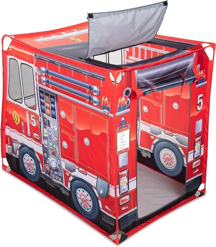 Melissa & Doug Fire Truck Play Tent Role Play Firefighter Tent, Fire Truck Tent for Kids Ages 3+ in Kuwait