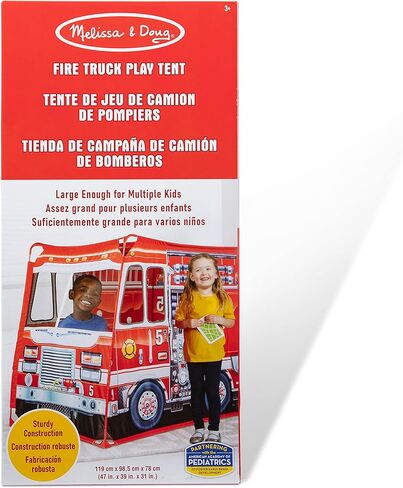 Melissa & Doug Fire Truck Play Tent Role Play Firefighter Tent, Fire Truck Tent for Kids Ages 3+ in Kuwait