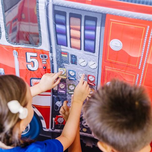 Melissa & Doug Fire Truck Play Tent Role Play Firefighter Tent, Fire Truck Tent for Kids Ages 3+ in Kuwait